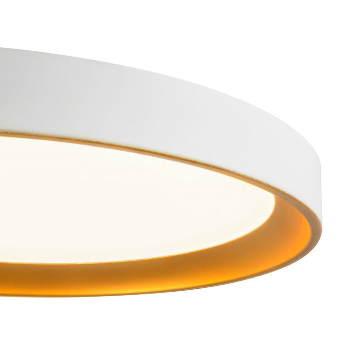 Kuzco Nix 12" Wht Dimmable LED Flush Mount, White/Gold