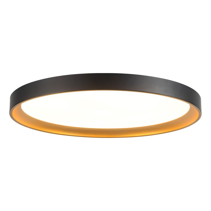 Kuzco Nix 15" Black Dimmable LED Flush Mount, Black/Gold