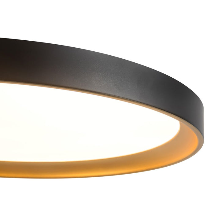 Kuzco Nix 15" Black Dimmable LED Flush Mount, Black/Gold