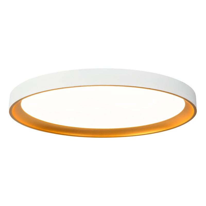 Kuzco Nix 15" Wht Dimmable LED Flush Mount, White/Gold