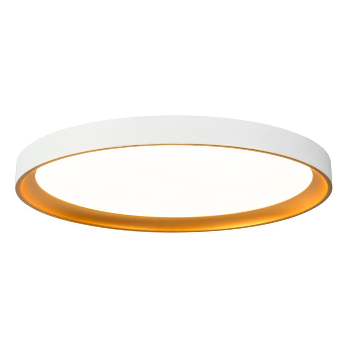 Kuzco Nix 15" Wht Dimmable LED Flush Mount, White/Gold
