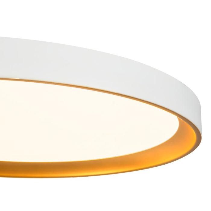 Kuzco Nix 15" Wht Dimmable LED Flush Mount, White/Gold