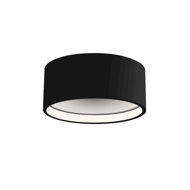 Kuzco Lucci 5in LED Flush Mount | Black Cast Aluminum and Frosted Glass | Hallway & Bedroom Ceiling Light | 1100lm 3000K Dimmable | Model FM10205-BK