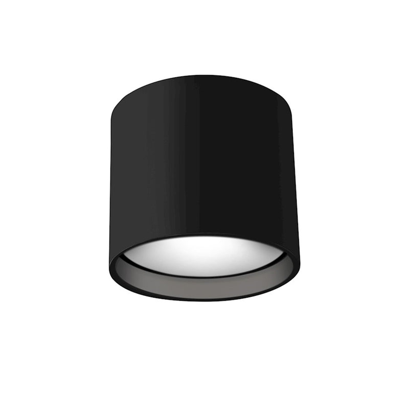 Kuzco Falco 4.5in LED Flush Mount | Modern Black Cast Aluminum and Clear Lens | Hallway & Bathroom | 5.12 x 4.5 in, Damp Rated | Model FM10605-BK-UNV