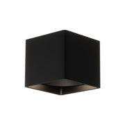 Kuzco Falco 5in LED Flush Mount | Black Cast Aluminum and Clear Multi-Faceted Lens | Hallway & Bathroom | 1575lm, 3000K | Model FM10705-BK-UNV