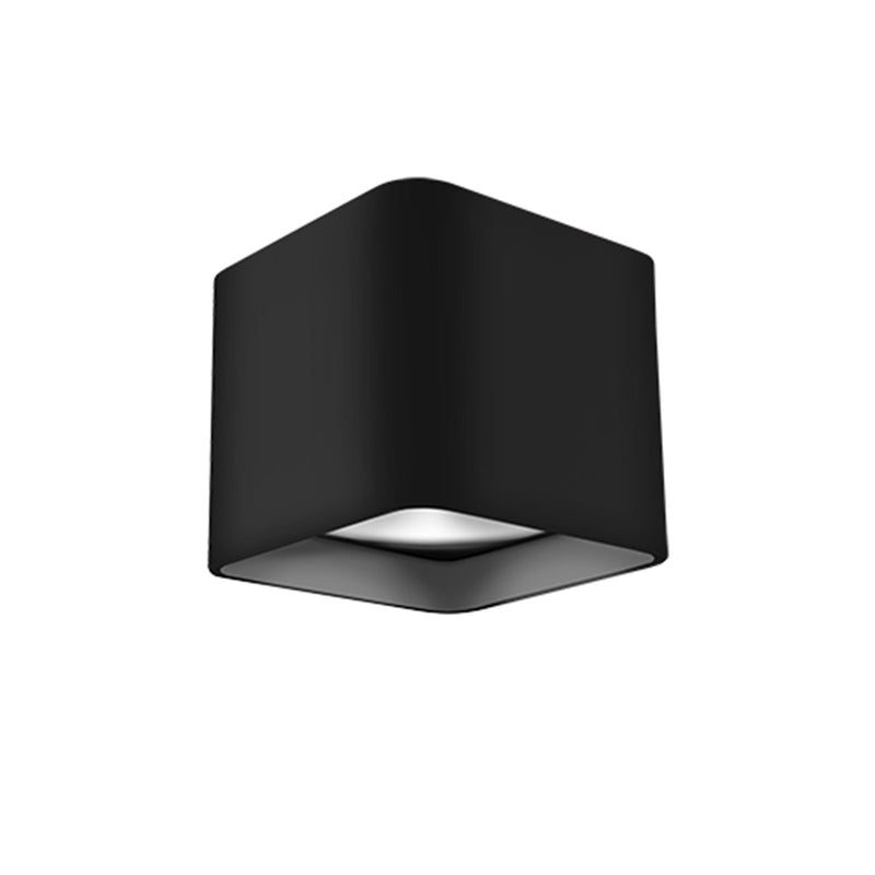 Kuzco Falco 5in LED Flush Mount | Black Cast Aluminum and Clear Multi-Faceted Lens | Hallway & Bathroom | 1575lm, 3000K | Model FM10705-BK-UNV