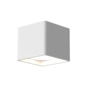 Kuzco Falco 5in 1-Light LED Flush Mount | Modern White Aluminum and Clear Acrylic Multi-Faceted Lens | Hallway & Bathroom | Model FM10705-WH-UNV