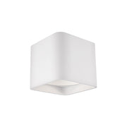Kuzco Falco 5in 1-Light LED Flush Mount | Modern White Aluminum and Clear Acrylic Multi-Faceted Lens | Hallway & Bathroom | Model FM10705-WH-UNV