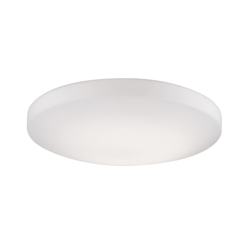 Kuzco Trafalgar 15in 1-Light LED Flush Mount | Modern White and Opal Glass | Bedroom & Hallway Ceiling Light | 1600lm 3000K 90CRI | Model FM11015-WH