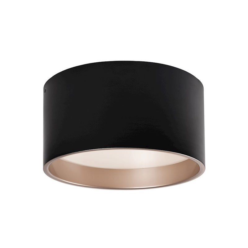 Kuzco Mousinni 14in LED Flush Mount | Modern Black and White Acrylic Diffuser | Bedroom & Hallway | 1600lm 5CCT Selectable Dimmable | Model FM11414-BK