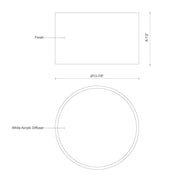 Kuzco Mousinni 14in 1-Light LED Flush Mount | Modern White and White Acrylic Diffuser | Bedroom & Hallway Ceiling Light | 1600lm | Model FM11414-WH