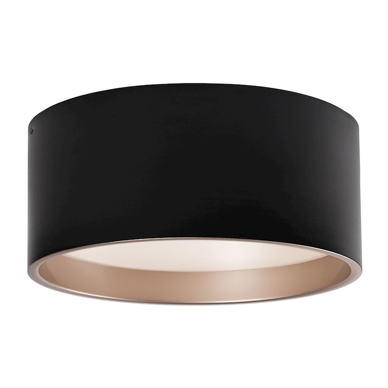 Kuzco Mousinni 18in LED Flush Mount | Black Metal and White Acrylic Diffuser | Bedroom & Hallway Ceiling Light | 4000lm 3000K | Model FM11418-BK