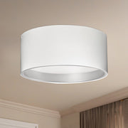 Kuzco Mousinni 18in LED Flush Mount | White Metal and White Acrylic Diffuser | Bedroom & Hallway Ceiling Light | 4000lm 3000K | Model FM11418-WH
