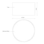 Kuzco Mousinni 18in LED Flush Mount | White Metal and White Acrylic Diffuser | Bedroom & Hallway Ceiling Light | 4000lm 3000K | Model FM11418-WH