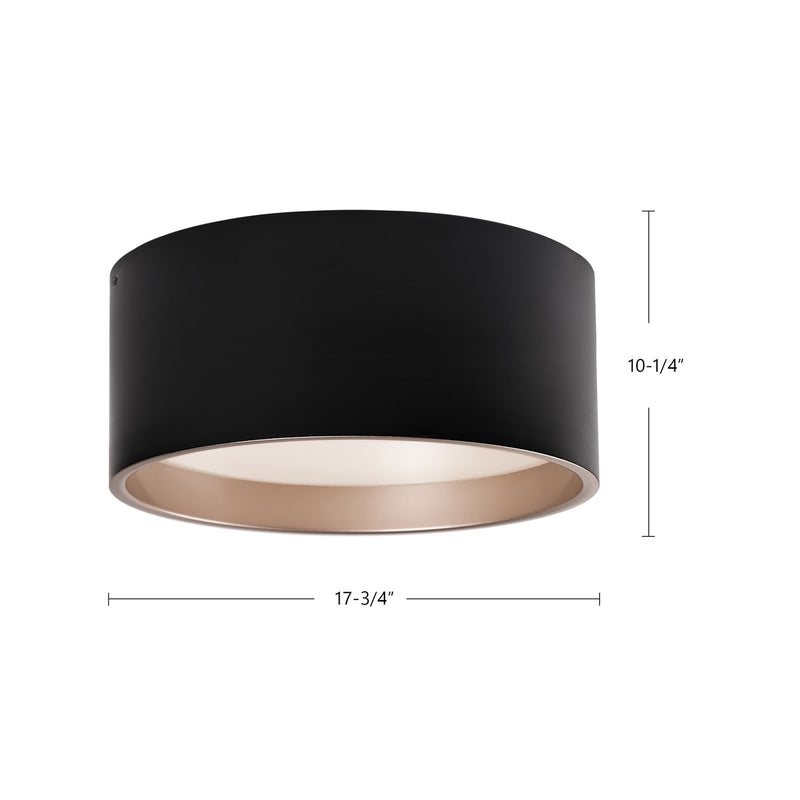 Kuzco Mousinni 18in LED Flush Mount | White Metal and White Acrylic Diffuser | Bedroom & Hallway Ceiling Light | 4000lm 3000K | Model FM11418-WH