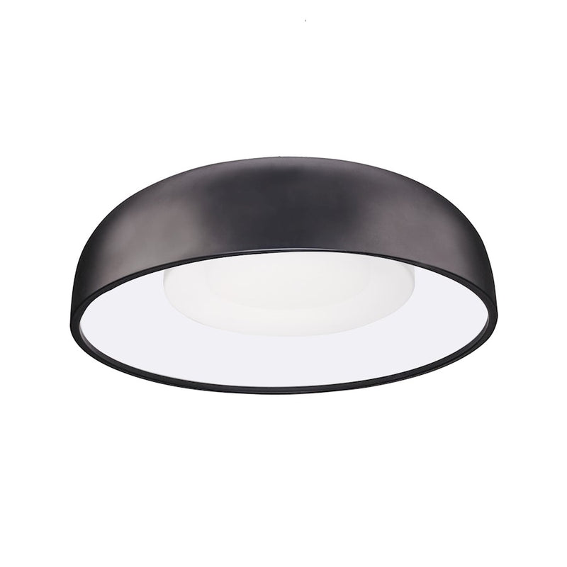 Kuzco Beacon 20in LED Flush Mount | Black Steel and Opal Glass | Living Room & Bedroom | 20 x 4.88 in, 1600lm | Model FM13120-BK