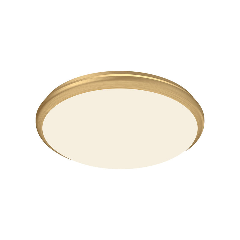 Kuzco Malta 12in LED Flush Mount | Modern Brushed Gold and Opal Glass | Hallway & Bathroom Ceiling Light | 900lm 3000K 90CRI | Model FM1512-BG