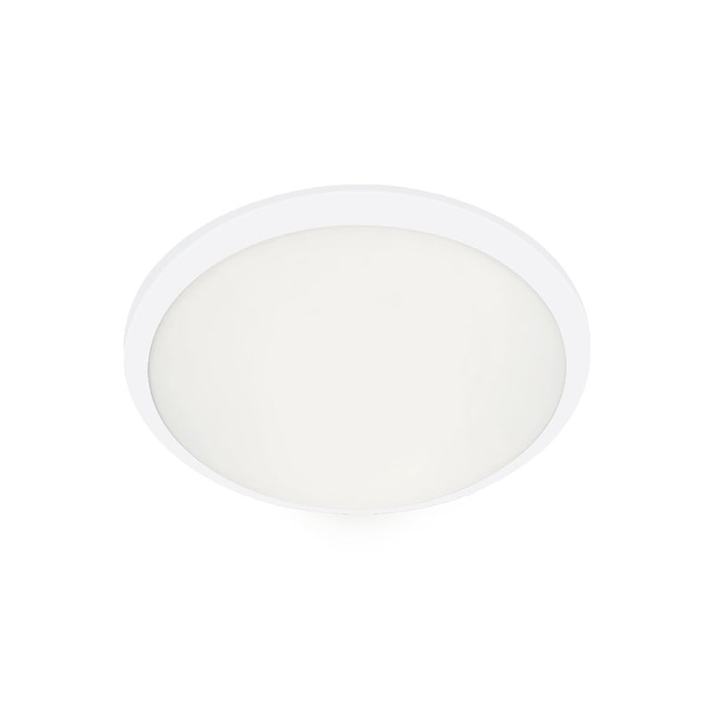 Kuzco Malta 12in LED Flush Mount | Modern White Aluminum and Opal Glass | Bedroom, Hallway & Entryway Ceiling Light | 900lm 3000K | Model FM1512-WH