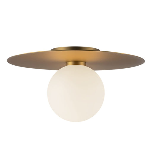 Kuzco Elixir 14" LED Flush Mount, Brushed Gold/Steel Shade - FM15514-BG-UNV