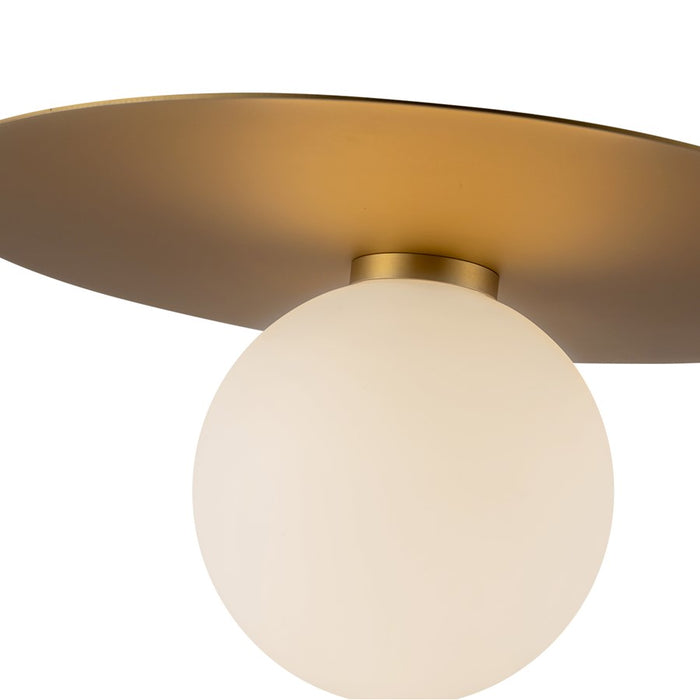 Kuzco Elixir 14" LED Flush Mount, Brushed Gold/Steel Shade
