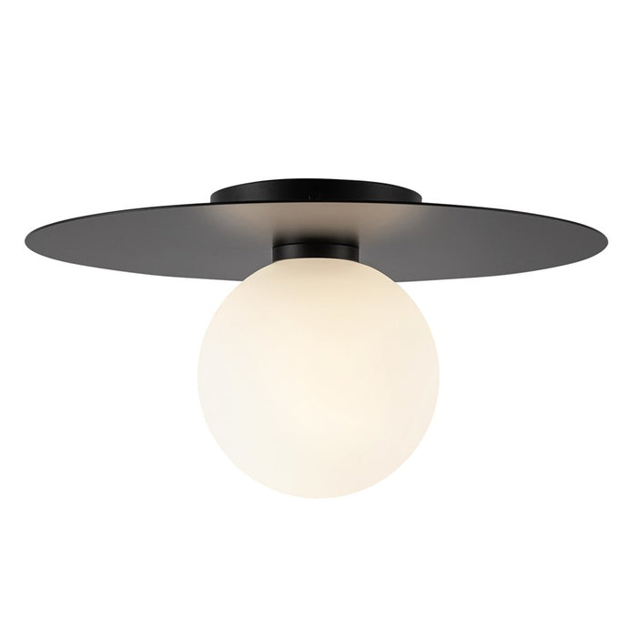 Kuzco Elixir 14" LED Flush Mount, Black/Steel Shade - FM15514-BK-UNV