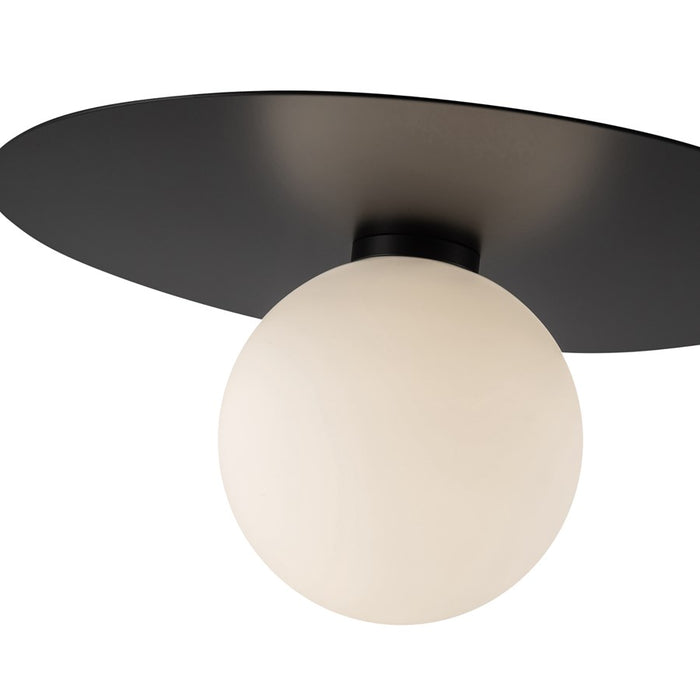Kuzco Elixir 14" LED Flush Mount, Black/Steel Shade