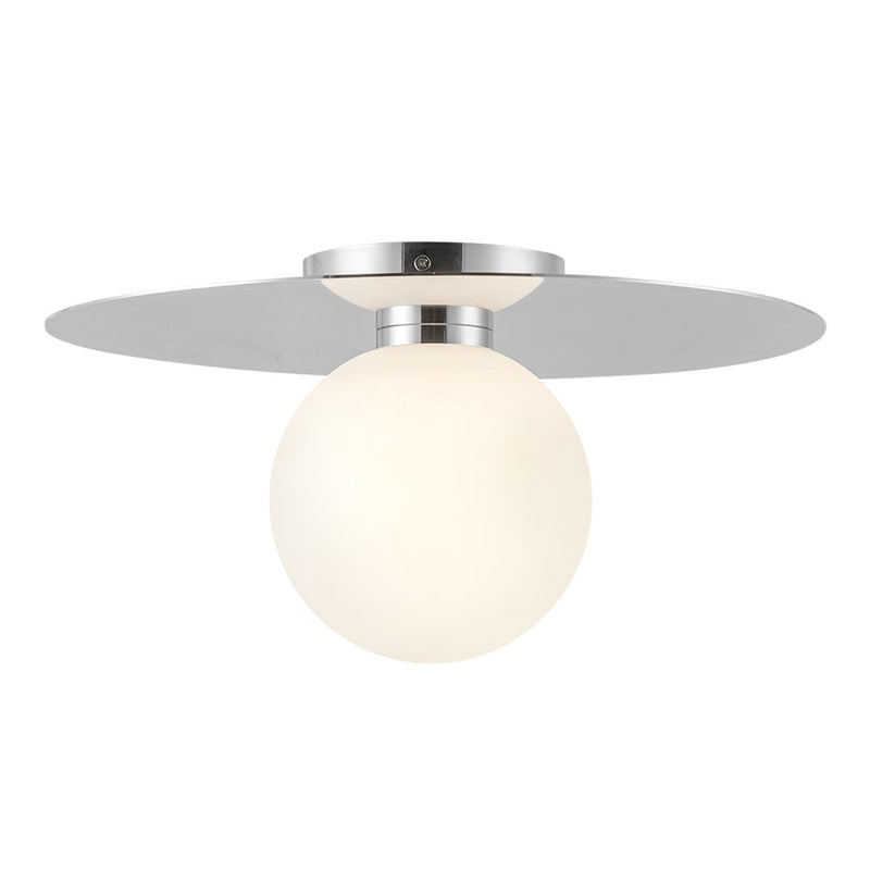 Kuzco Elixir 14" LED Flush Mount, Chrome/Steel Shade - FM15514-CH-UNV