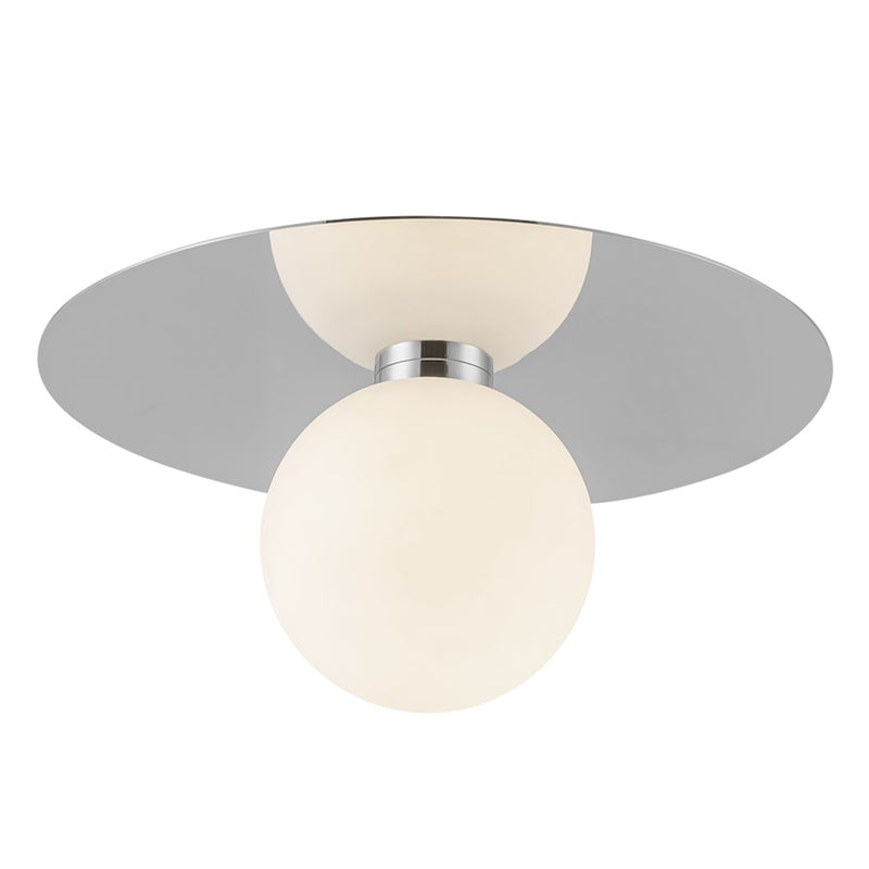 Kuzco Elixir 14" LED Flush Mount, Chrome/Steel Shade