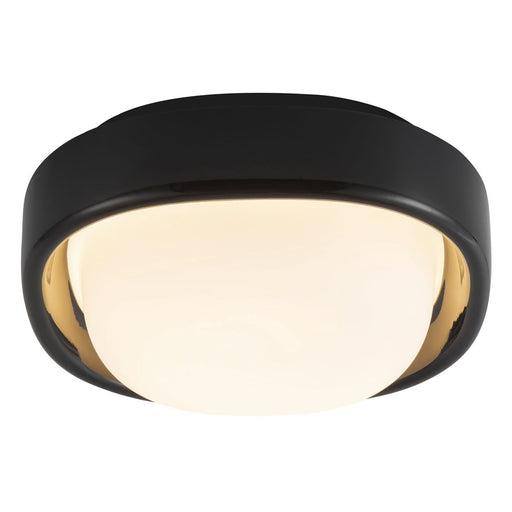 Kuzco Pebble 8" Black Dimmable LED Flush Mount, Glossy Black