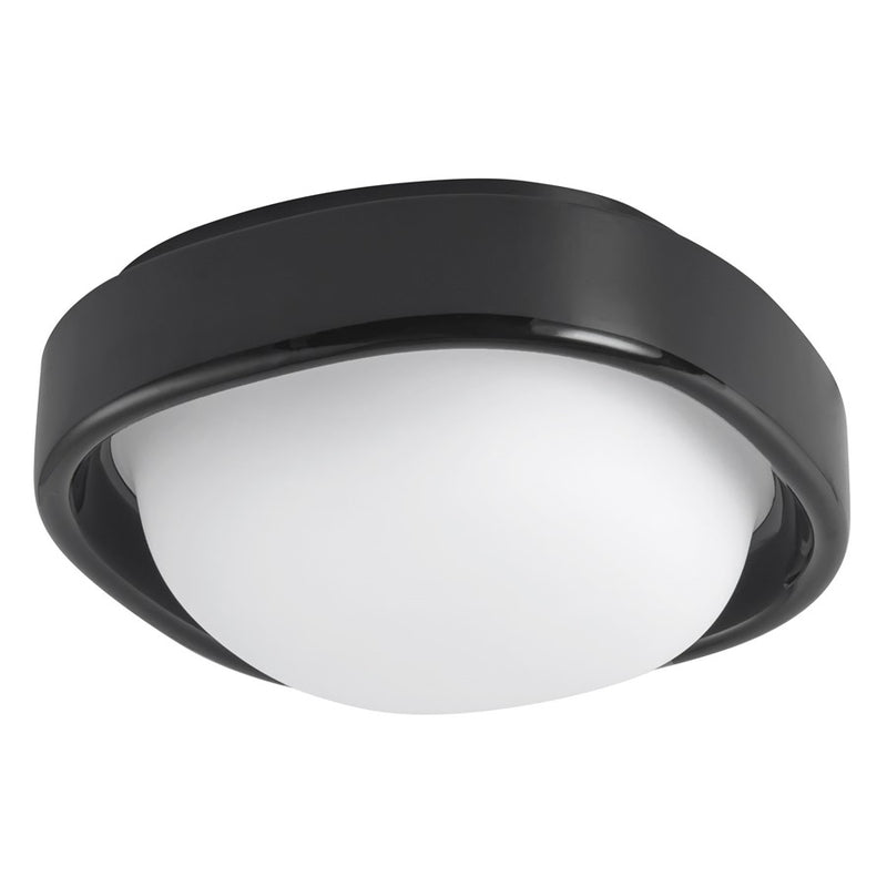 Kuzco Pebble 8" Black Dimmable LED Flush Mount, Glossy Black
