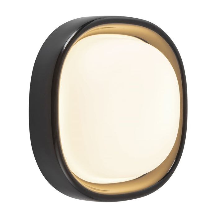 Kuzco Pebble 8" Black Dimmable LED Flush Mount, Glossy Black