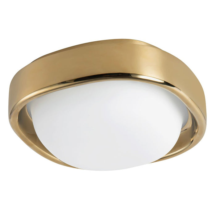 Kuzco Pebble 8" Brass Dimmable LED Flush Mount, Metallic Brass