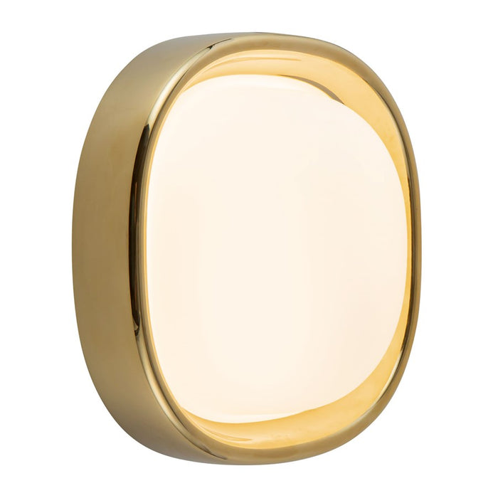 Kuzco Pebble 8" Brass Dimmable LED Flush Mount, Metallic Brass
