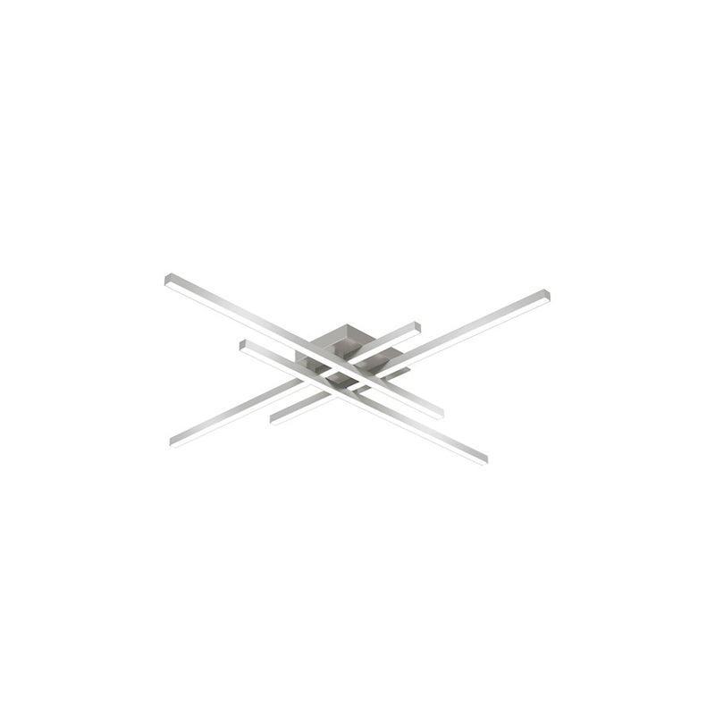 Kuzco Vega Minor 31in LED Flush Mount | Modern Brushed Nickel and White Acrylic Diffuser | Bedroom & Hallway Ceiling Light | Model FM18232-BN