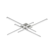 Kuzco Vega Minor 31in LED Flush Mount | Modern Brushed Nickel and White Acrylic Diffuser | Bedroom & Hallway Ceiling Light | Model FM18232-BN
