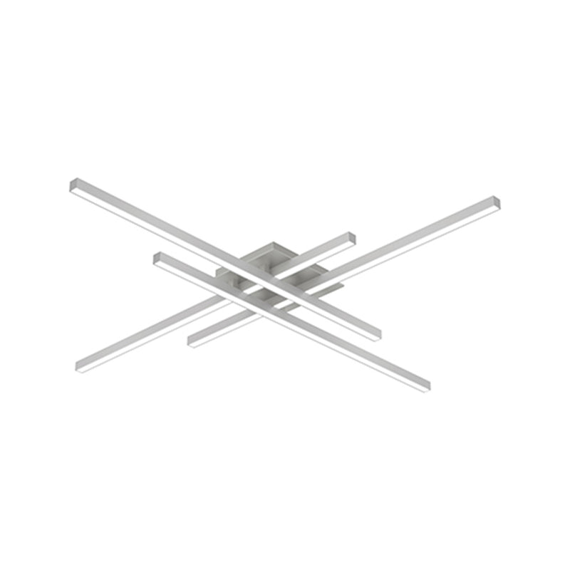Kuzco Vega Minor 31in LED Flush Mount | Modern Brushed Nickel and White Acrylic Diffuser | Bedroom & Hallway Ceiling Light | Model FM18232-BN