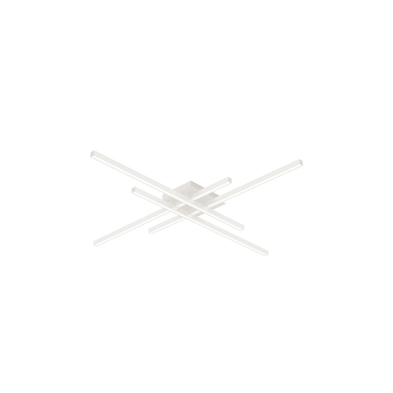 Kuzco Vega Minor 32in LED Flush Mount | Modern White Aluminum and White Acrylic Diffuser | Bedroom & Living Room | Model FM18232-WH