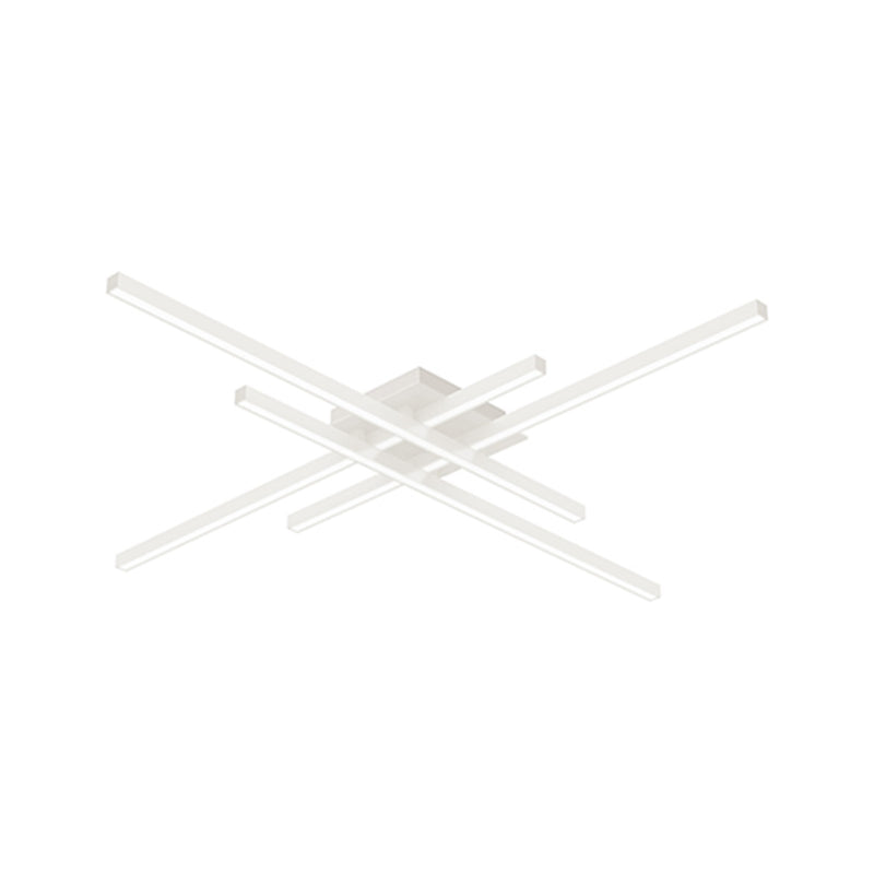 Kuzco Vega Minor 32in LED Flush Mount | Modern White Aluminum and White Acrylic Diffuser | Bedroom & Living Room | Model FM18232-WH