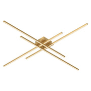 Kuzco Vega Minor 47in LED Flush Mount | Modern Brushed Gold Aluminum and White Acrylic Diffuser | Living Room & Bedroom Ceiling | Model FM18247-BG