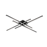 Kuzco Vega Minor 46.5in LED Flush Mount | Modern Black Aluminum and White Acrylic Diffuser | Hallway & Entryway | Model FM18247-BK
