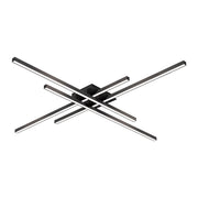 Kuzco Vega Minor 46.5in LED Flush Mount | Modern Black Aluminum and White Acrylic Diffuser | Hallway & Entryway | Model FM18247-BK
