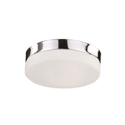 Kuzco Lomita 11in 1-Light LED Flush Mount | Modern Chrome and Opal Glass | Bedroom & Hallway Ceiling Light | 1300lm 3000K 90CRI | Model FM2011-CH