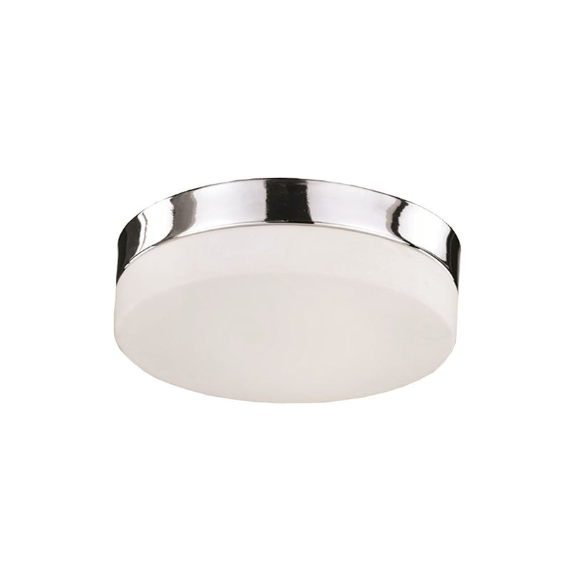 Kuzco Lomita 11in 1-Light LED Flush Mount | Modern Chrome and Opal Glass | Bedroom & Hallway Ceiling Light | 1300lm 3000K 90CRI | Model FM2011-CH