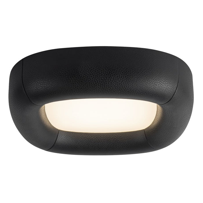 Kuzco Folio 15" Black Dimmable LED Flush Mount, Brown Vegan Leather