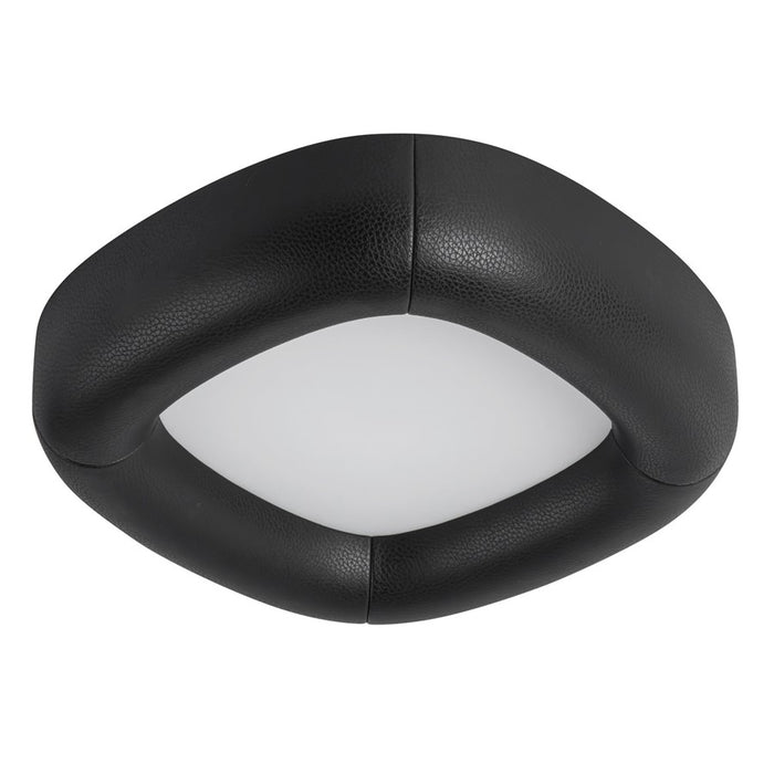Kuzco Folio 15" Black Dimmable LED Flush Mount, Brown Vegan Leather