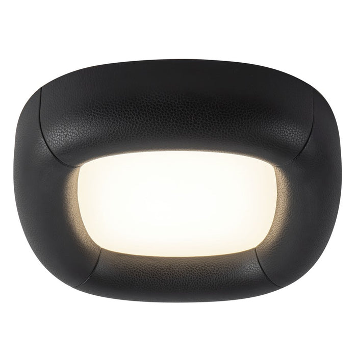 Kuzco Folio 15" Black Dimmable LED Flush Mount, Brown Vegan Leather