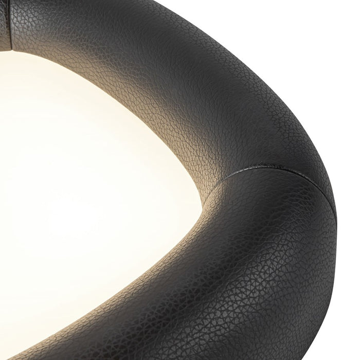 Kuzco Folio 15" Black Dimmable LED Flush Mount, Brown Vegan Leather