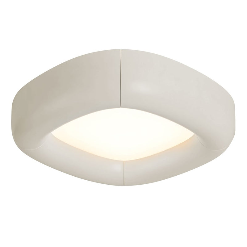 Kuzco Folio 15" Wht Dimmable LED Flush Mount, Pearl White