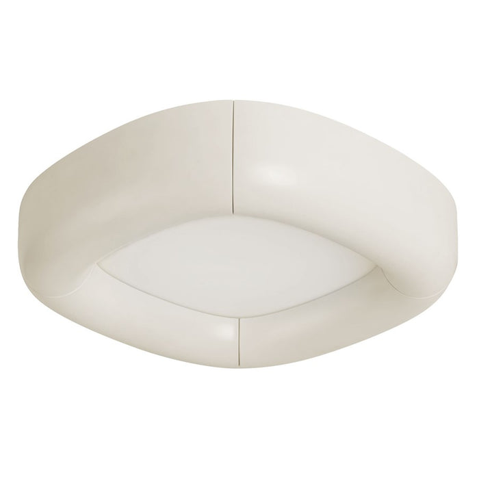 Kuzco Folio 15" Wht Dimmable LED Flush Mount, Pearl White