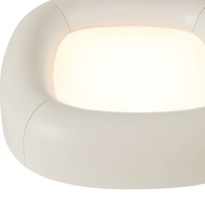 Kuzco Folio 15" Wht Dimmable LED Flush Mount, Pearl White